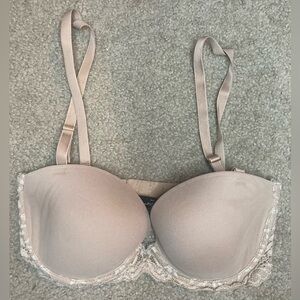 Natori Nude Lace Removable Strap Bra Size 32 D